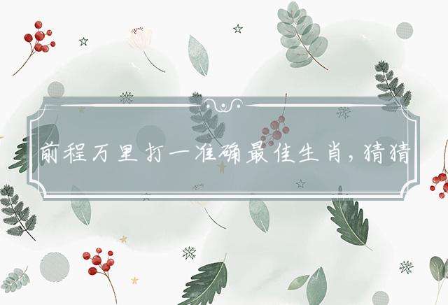 前程万里的生肖