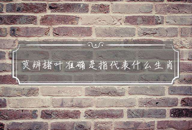 莫辨楮叶的生肖